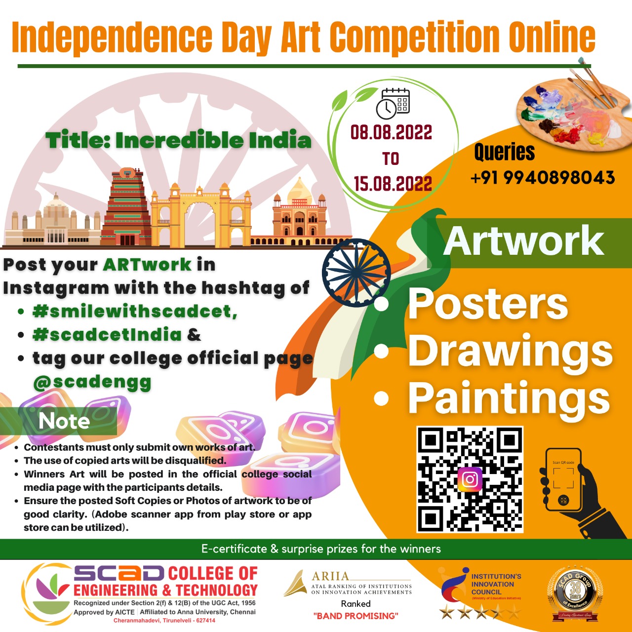 Independence Day- Art Competition – SCAD College of Engineering and ...