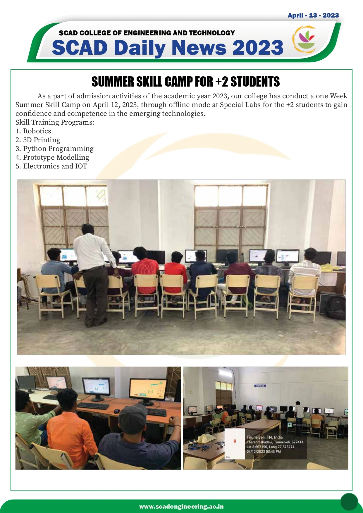 Summer Skill Camp For +2 Students